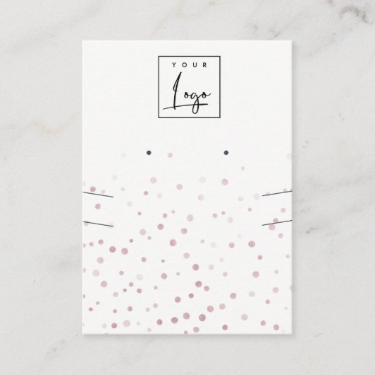 Blush Waterolor Confetti-Logo mit Nekklace Visitenkarte (Vorderseite)
