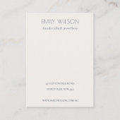 Blush Waterolor Confetti-Logo mit Nekklace Visitenkarte (Rückseite)