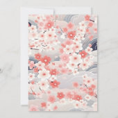 Blush Waves Sakura Blossom Modern Wedding Save The Date (Rückseite)
