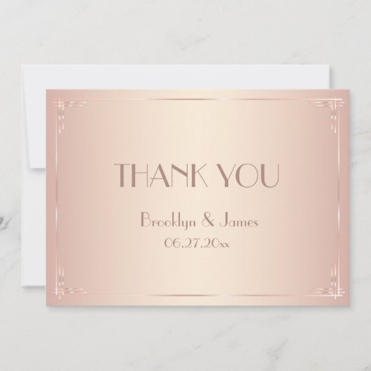 Blush Wedding Dankeschön Karten Vintag (Vorderseite)