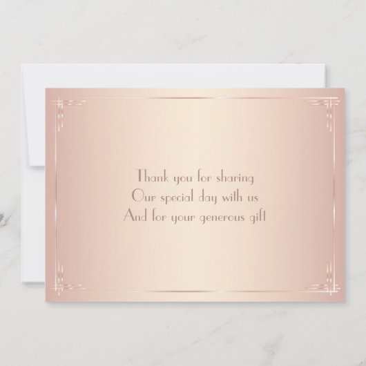 Blush Wedding Dankeschön Karten Vintag (Rückseite)