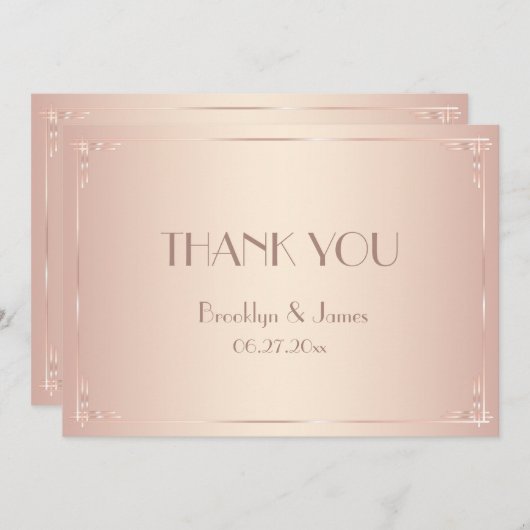 Blush Wedding Dankeschön Karten Vintag (Vorne/Hinten)