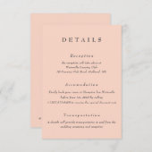 Blush Wedding Details Qr Code Umschließungskarte Einladung (Vorne/Hinten)