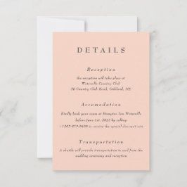 Blush Wedding Details Qr Code Umschließungskarte Einladung