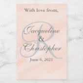 Blush Wedding Monogram Danke Mason Labels Lebensmitteletikett (Einzelnes Label)