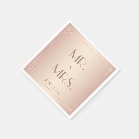 Blush Wedding Napkins Custom Vintag Serviette (Ecke)