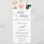 Blush Wedding Program Blushing Blooms Programm (Vorderseite)