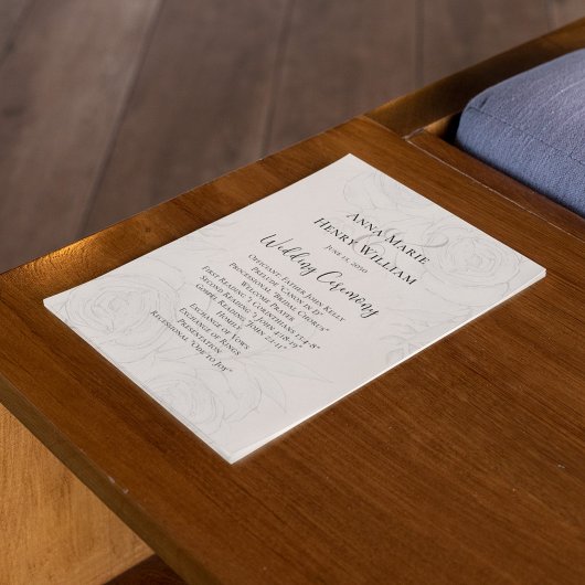 Blush Wedding Program Elegante Flora