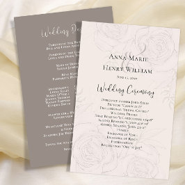 Blush Wedding Program Elegante Flora