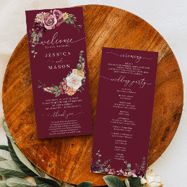 Blush Wedding Program Rustic Country Boho Programm