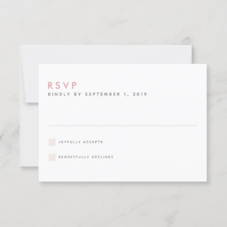 Blush Wedding RSVP Card Karte