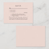 Blush Wedding RSVP Enclosure Begleitkarte (Vorne/Hinten)