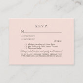 Blush Wedding RSVP Enclosure Begleitkarte (Vorderseite)