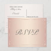 Blush Wedding RSVP Postkarten Elegant (Vorne/Hinten)