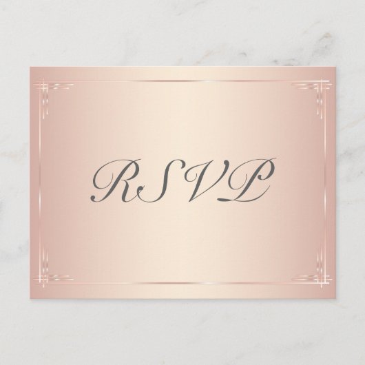 Blush Wedding RSVP Postkarten Elegant (Vorderseite)