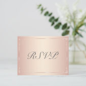 Blush Wedding RSVP Postkarten Elegant (Stehend Vorderseite)