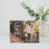 Blush Wedding Save the Date Foto Postkarten (Stehend Vorderseite)