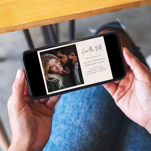 Blush Wedding Save the Date Simple Floral