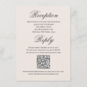 Blush Wedding Script RSVP Reception Begleitkarte (Vorderseite)