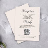 Blush Wedding Script RSVP Reception  Begleitkarte