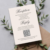 Blush Wedding Script RSVP Reception Begleitkarte