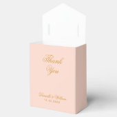 Blush Wedding Simple Pink Golden Script Vielen Dan Geschenkschachtel (Geöffnet)