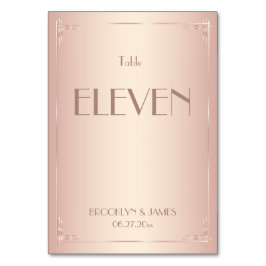 Blush Wedding Tischnummern Vintag