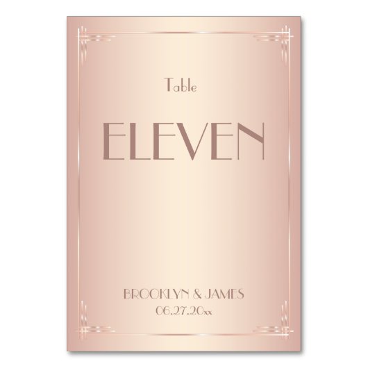 Blush Wedding Tischnummern Vintag (Vorderseite)