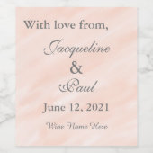 Blush Wedding Vielen Dank Weinetikett (Einzelnes Label)