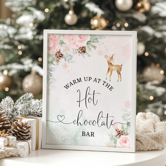 Blush Weihnachten Warm auf der heißen Schokolade B Poster