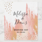 Blush-Weinetikett mit goldenem Detail Weinetikett (Einzelnes Label)