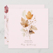 Blush Whispers Herbst Brautparty Danke III Einladung (Vorne/Hinten)