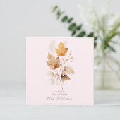 Blush Whispers Herbst Brautparty Danke III Einladung (Stehend Vorderseite)