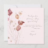 Blush Whispers Herbst Brautparty Danke III Einladung (Rückseite)