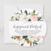 Blush & White Beautiful Blume Engagement Party Einladung (Vorderseite)