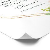 Blush White Blood Gold Hexagon Rahmen Open Bar Poster (Ecke)