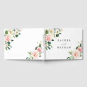 Blush White Bloom Floral Wedding Gästebuch (Voll)