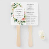 Blush White Bloom Floral Wedding Programm Fächer (Vorne und Hinten)