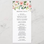 Blush White Bloom Florales Hochzeitsprogramm Programm (Rückseite)