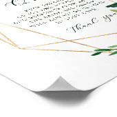 Blush White Bloom Gold Geometric Frame Guest Quilt Poster (Ecke)