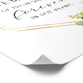 Blush White Bloom Gold Hexagon in Love Memory Poster (Ecke)