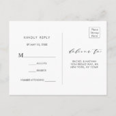 Blush White Bloom Gold Rahmen Blumenzange RSVP Einladungspostkarte (Rückseite)