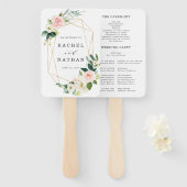 Blush White Bloom Gold Rahmen Hochzeitsprogramm Fächer (Vorne und Hinten)