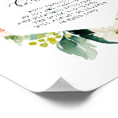 Blush White Bloom Hexagon Wedding Guest Quilt Sign Poster (Ecke)