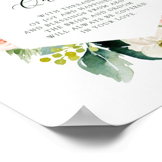 Blush White Bloom Hexagon Wedding Guest Quilt Sign Poster (Ecke)