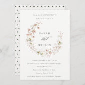 Blush White Bloral Kranz Paare Dusche laden Dankeskarte (Vorne/Hinten)