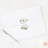 Blush & White Blume Hochzeit oder Engagement Party Runder Aufkleber (Umschlag)