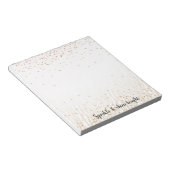 Blush White Cream Zebra Gold Confetti Sparkone Notizblock (angewinkelt)