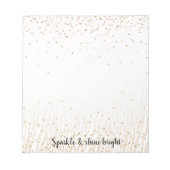 Blush White Cream Zebra Gold Confetti Sparkone Notizblock (Vorderseite)