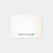 Blush White Cream Zebra Gold Confetti Sparkone Post-it Klebezettel (Vorderseite)